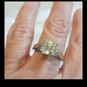 Moissanite Asscher Cut Solitare Ring